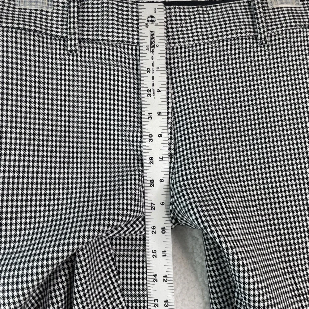 Ann Taylor Devin Fit Houndstooth Ankle Dress Pants Black White Womens 6